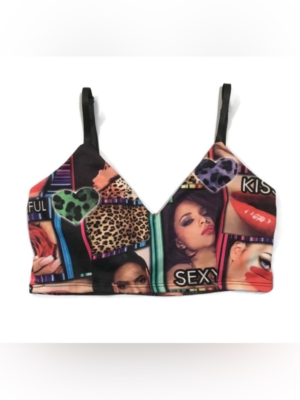 Love J Graphic Print Crop Tank Top